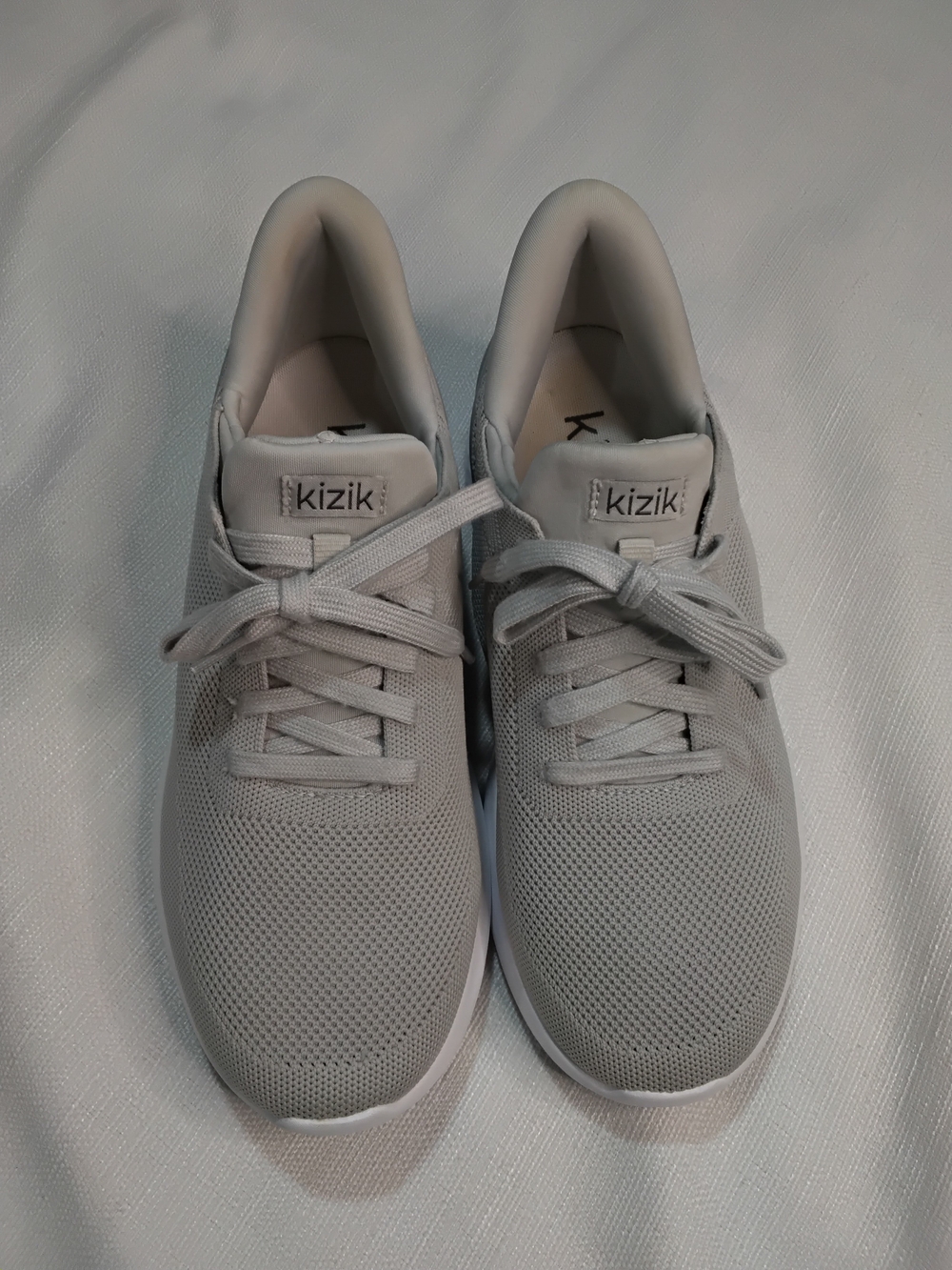 Kizik Men's Light Gray Knit Athletic Sneakers - Easy On/Off Comfort Sz M-9.5W-11